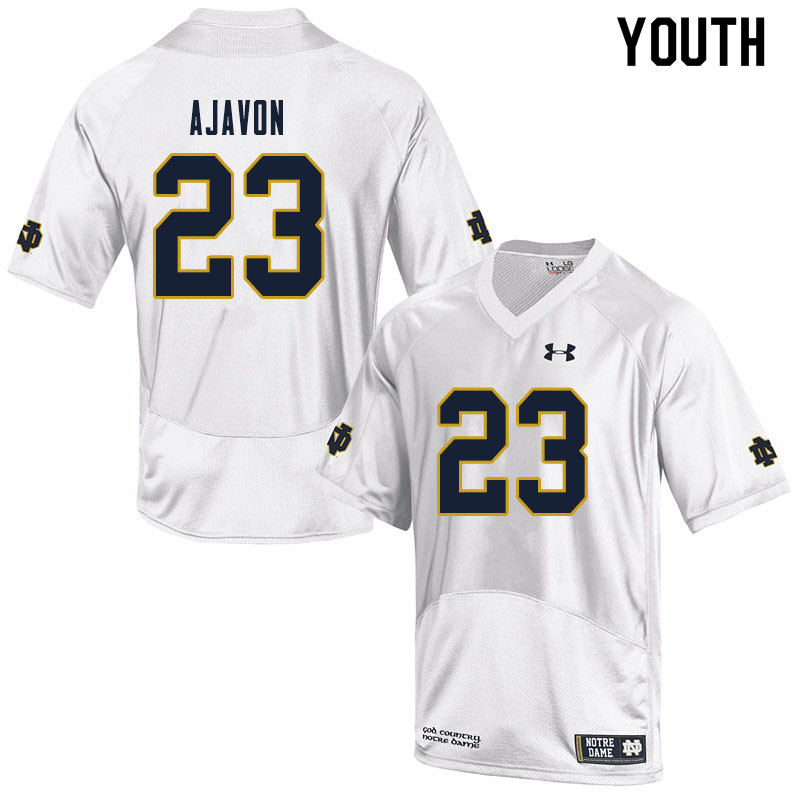 Youth #23 Litchfield Ajavon Notre Dame Fighting Irish College Football Jerseys Sale-White